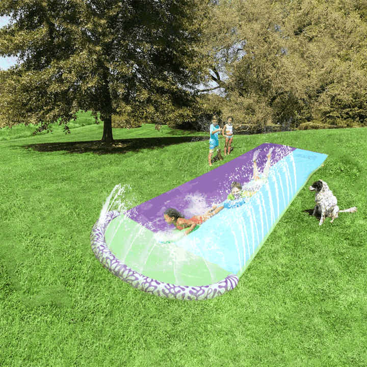 4.8X1.4M PVC Water Slide Water Splash Slide Toys Giant Inflatable Surf 'N Fun Lawn Slip and Slide Waterslides Pools Summer Outdoor Children'S Slide Double Surfboard for Big Kids - MRSLM