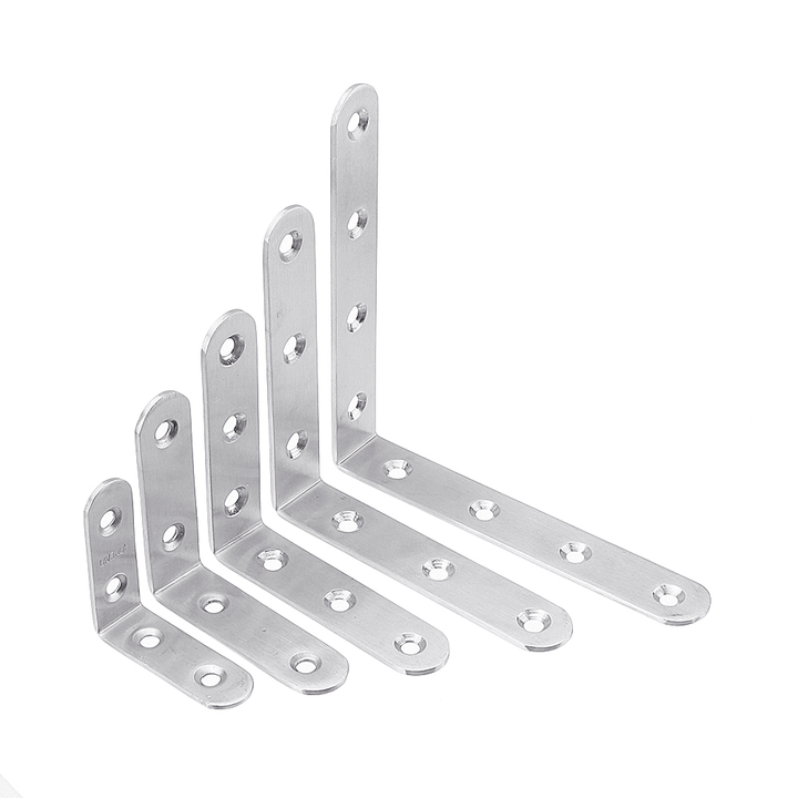 Stainless Steel Corner Braces Joint Code L Shaped Right Angle Bracket Shelf Support for Furniture - MRSLM