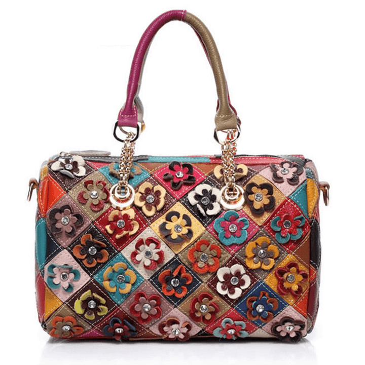 Women Elegant Flower Patchwork Crossbody Bag Handbag - MRSLM