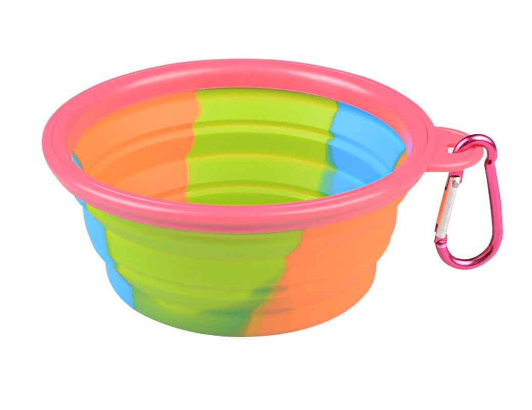 Camouflage Silicone Bowl Collapsible Portable Out Pet Bowl Cat and Dog Universal - MRSLM