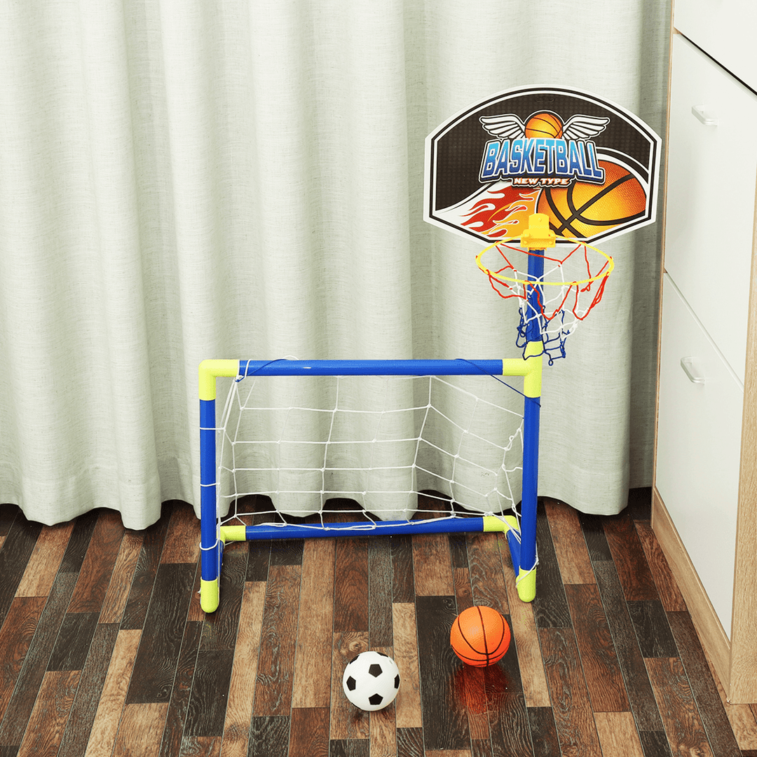 Ball Football Sport Toy Game Goals Basketball Hoop Stand Toys Kids Sports Game - MRSLM