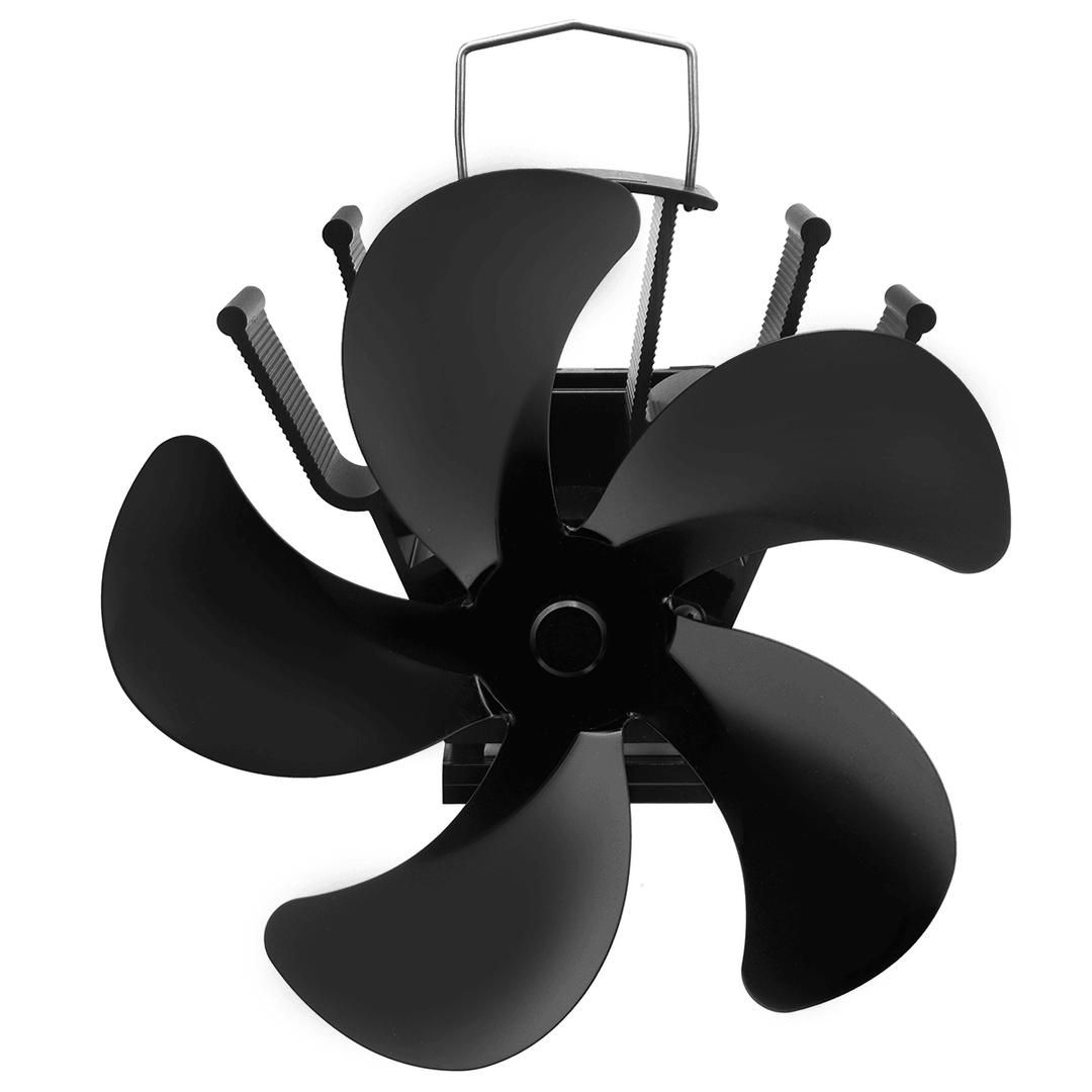 5 Blades Super Quiet Heat Powered Stove Fan Saving Wall Mounted Fireplace - MRSLM