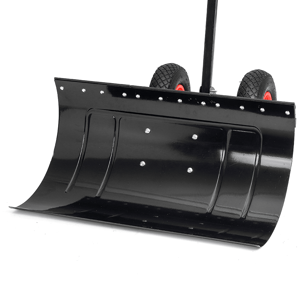 29 Inch Wheeled Snow Shovel Adjustable Height Multi-Angle Snow Pusher Garden Snow Plow Shovel with Wheels - MRSLM