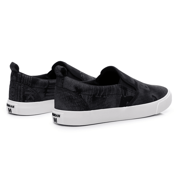 Men Canvas Breathable Slip on Comfy Casual Court Flat Shoes - MRSLM