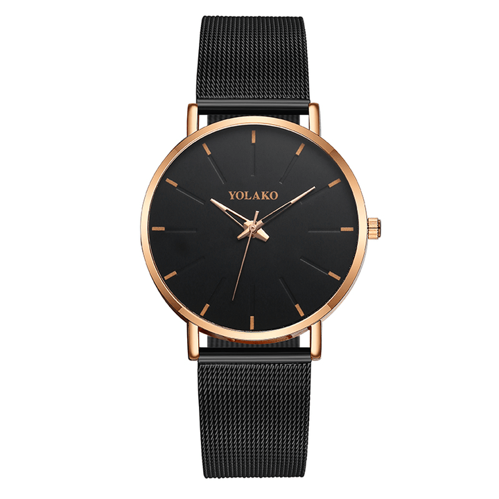 Fashion Mesh Steel Strap Causal Style Simple Dial Men Watch Quartz Watch - MRSLM