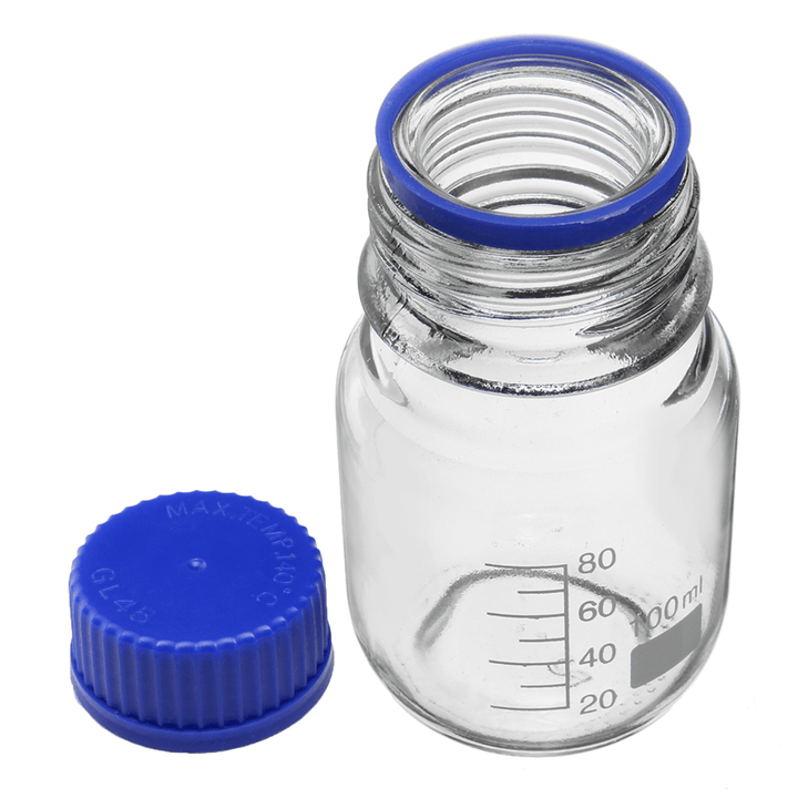 100/250/500Ml Borosilicate Glass Clear Reagent Bottle Blue Screw Cap Lab Storage Bottle - MRSLM