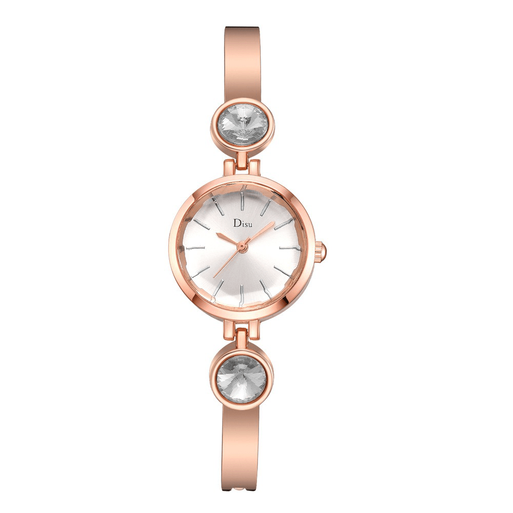 Elegant Big Crystal Alloy Strap Slim Ladies Dress Bracelet Women Simple Dial Quartz Watch - MRSLM