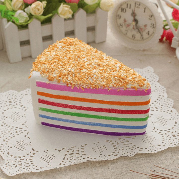 14X9X8Cm Squishy Rainbow Cake Simulation Super Slow Rising Fun Gift Toy Decoration - MRSLM