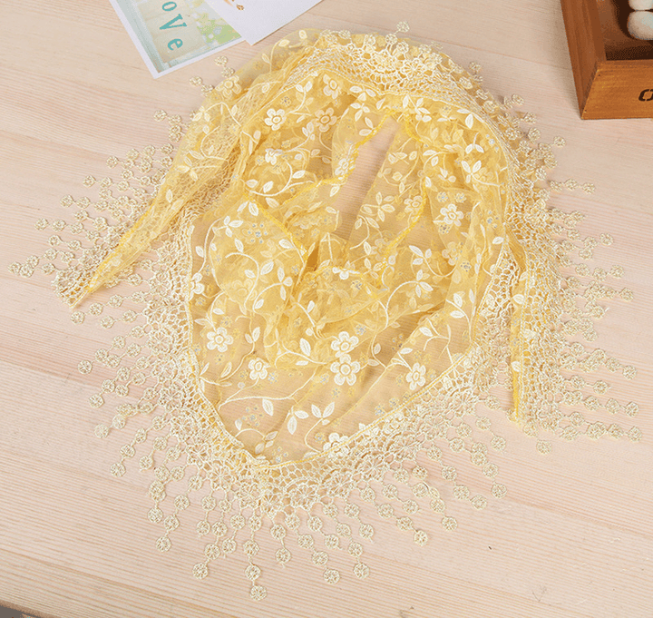 Women'S New Creative Lace Fringed Silk Scarf - MRSLM