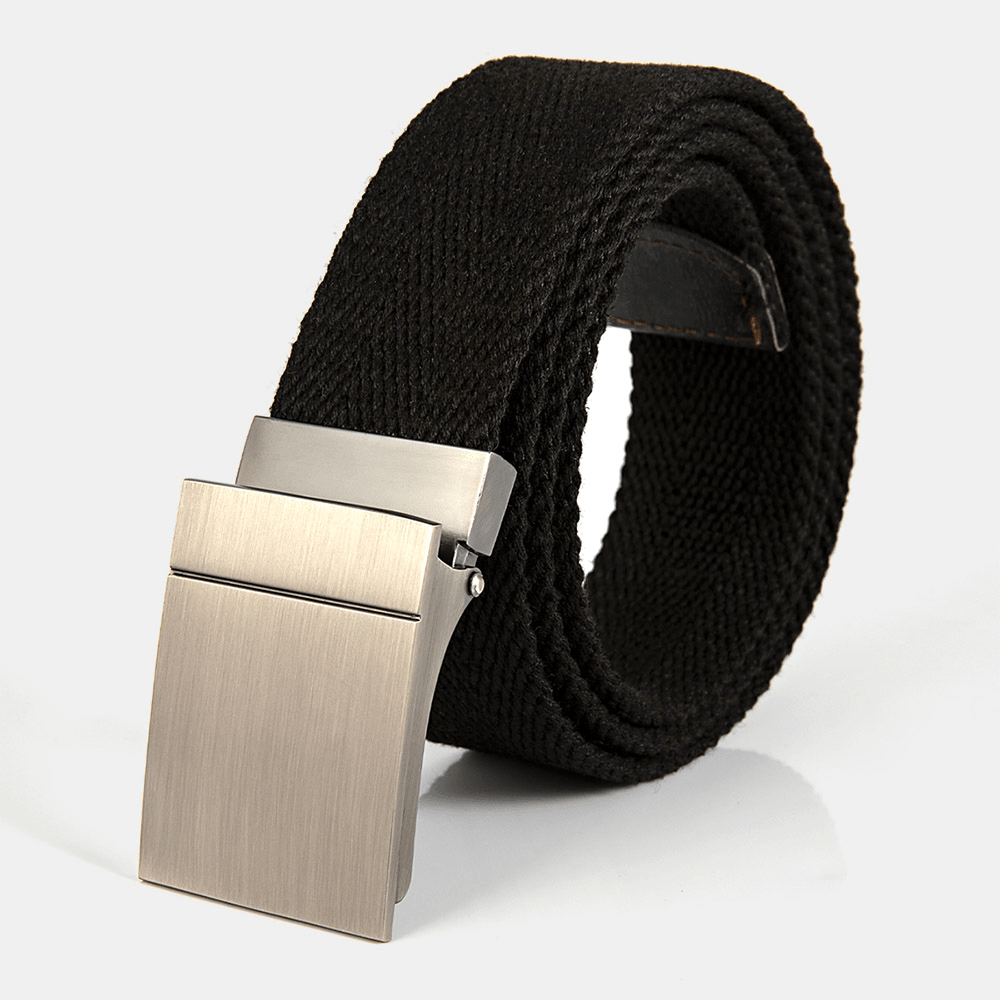 Men Nylon Solid Color Automatic Buckle Business Casual Belt - MRSLM