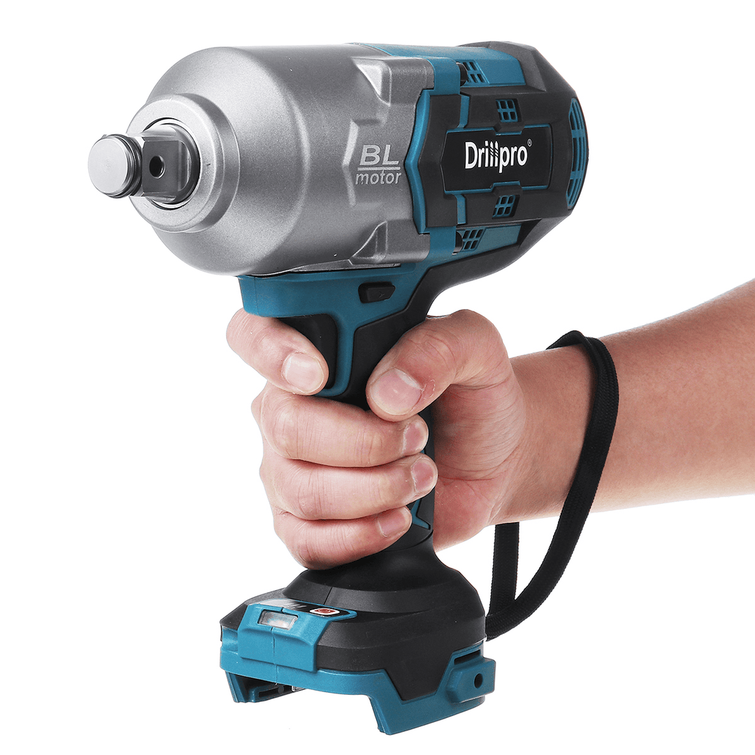 Drillpro 1300N.M Brushless Cordless Electric Impact Wrench 3 Speeds for Makita 18V Battery Heavy Equipment Repair Tool - MRSLM