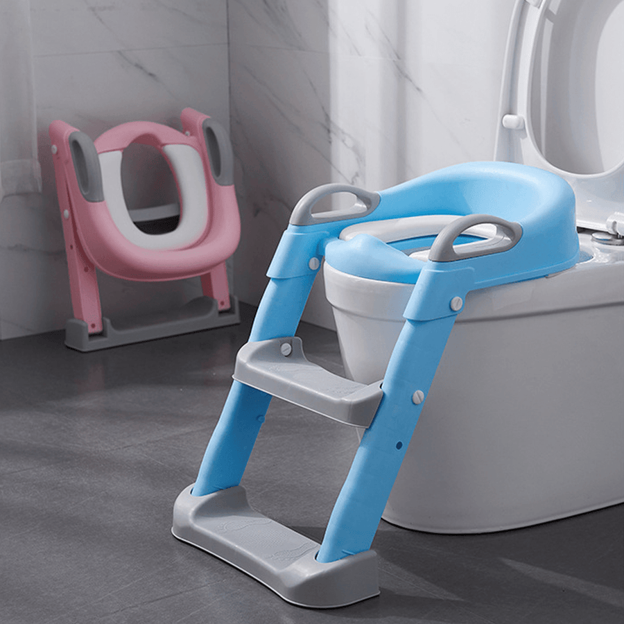 Toddler Toilet Soft Chair Potty Training Seat with Step Stool Ladder Step up Training Small Household Chair Supplies - MRSLM