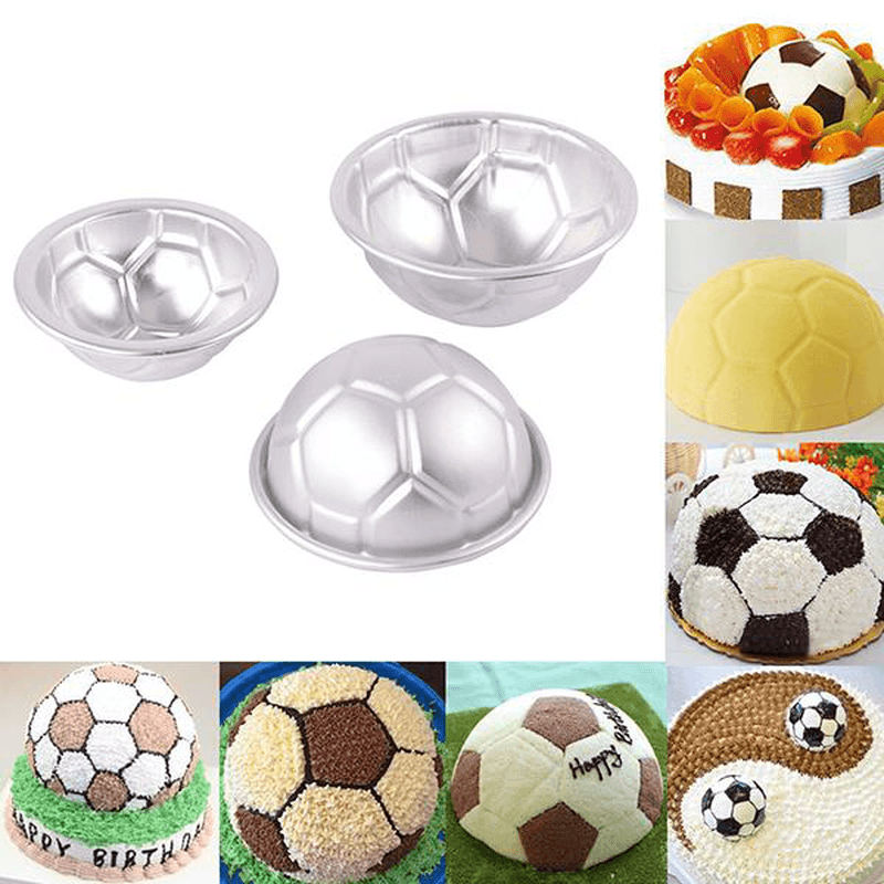 6Pcs Set Aluminum Metal Sphere Football Bath Bomb Molds 3 Size DIY Cake Crafts - MRSLM