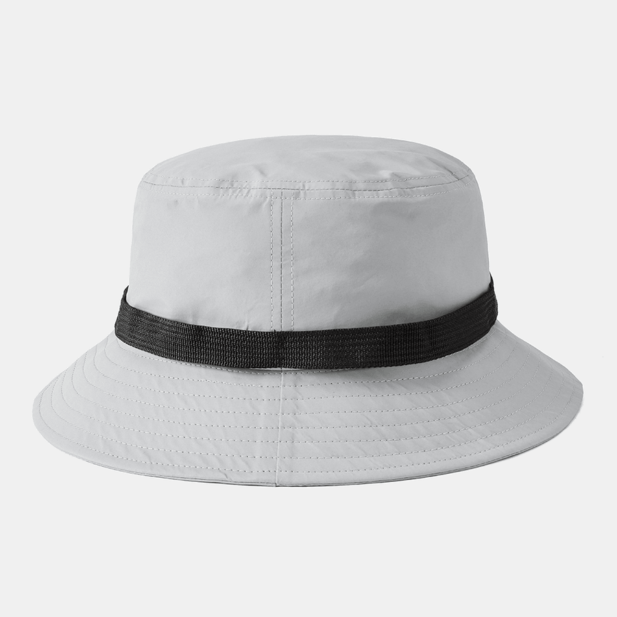 Collrown Solid Color Automatic Buckle Fisherman Hat Breathable Collapsible Bucket Hat - MRSLM