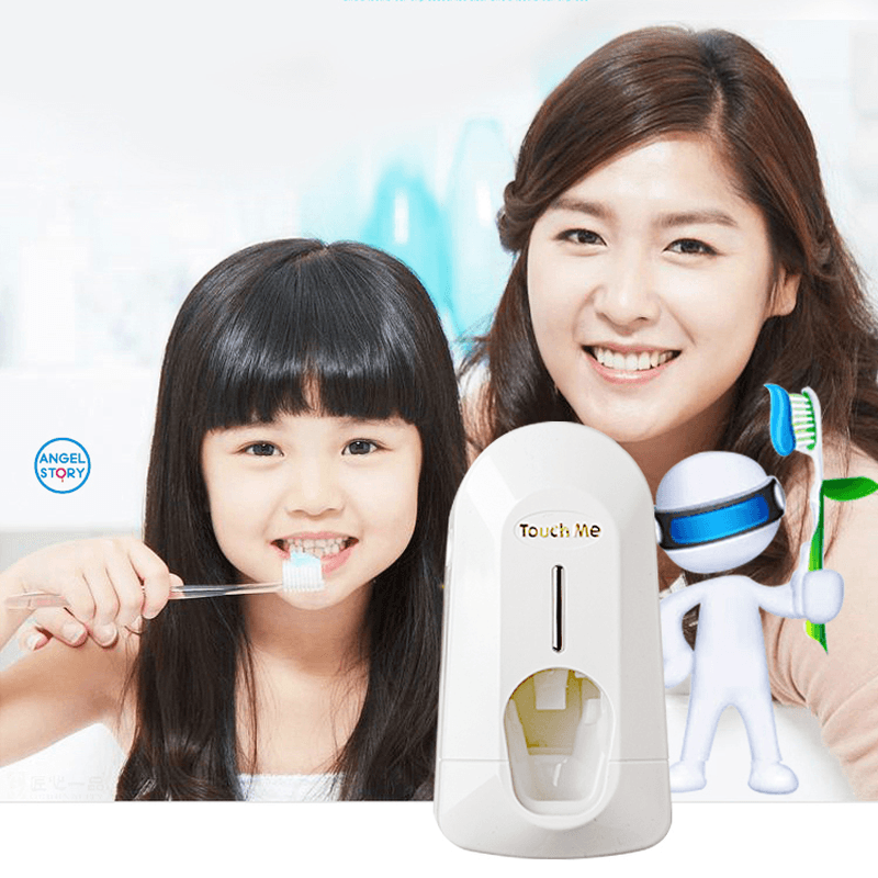 Plastic Automative Toothpaste Squeezer with Toothbrush Holder Bathroom Set - MRSLM