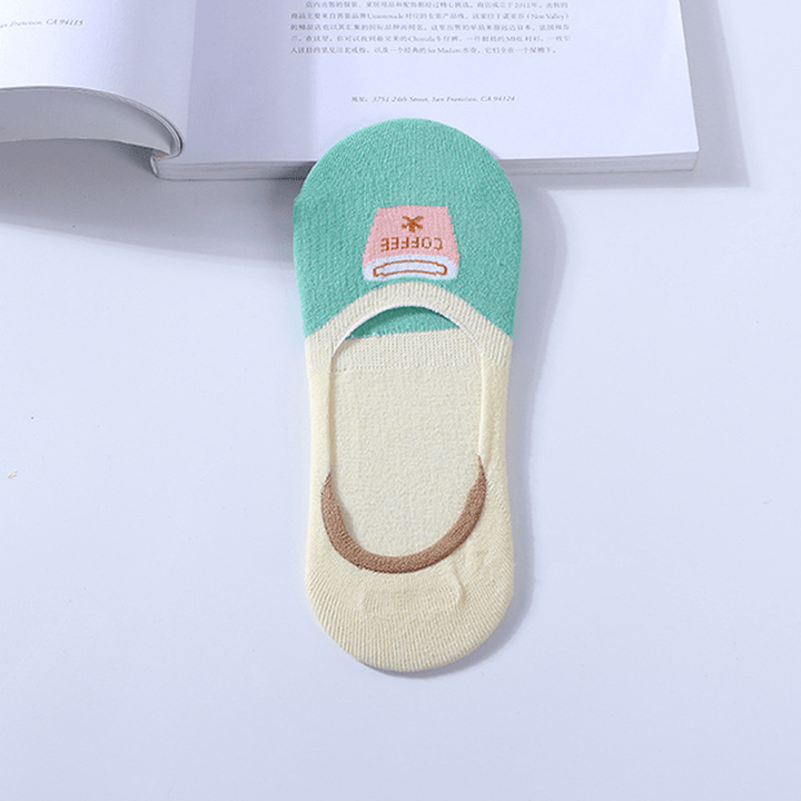 Women Cotton Cute Boat Socks Summer Breathable Anti-Slip Ankle Socks Low Socks - MRSLM