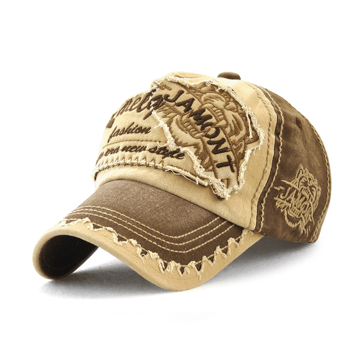 Men Women Canvas Letter Printted Patchwork Peaked Cap - MRSLM