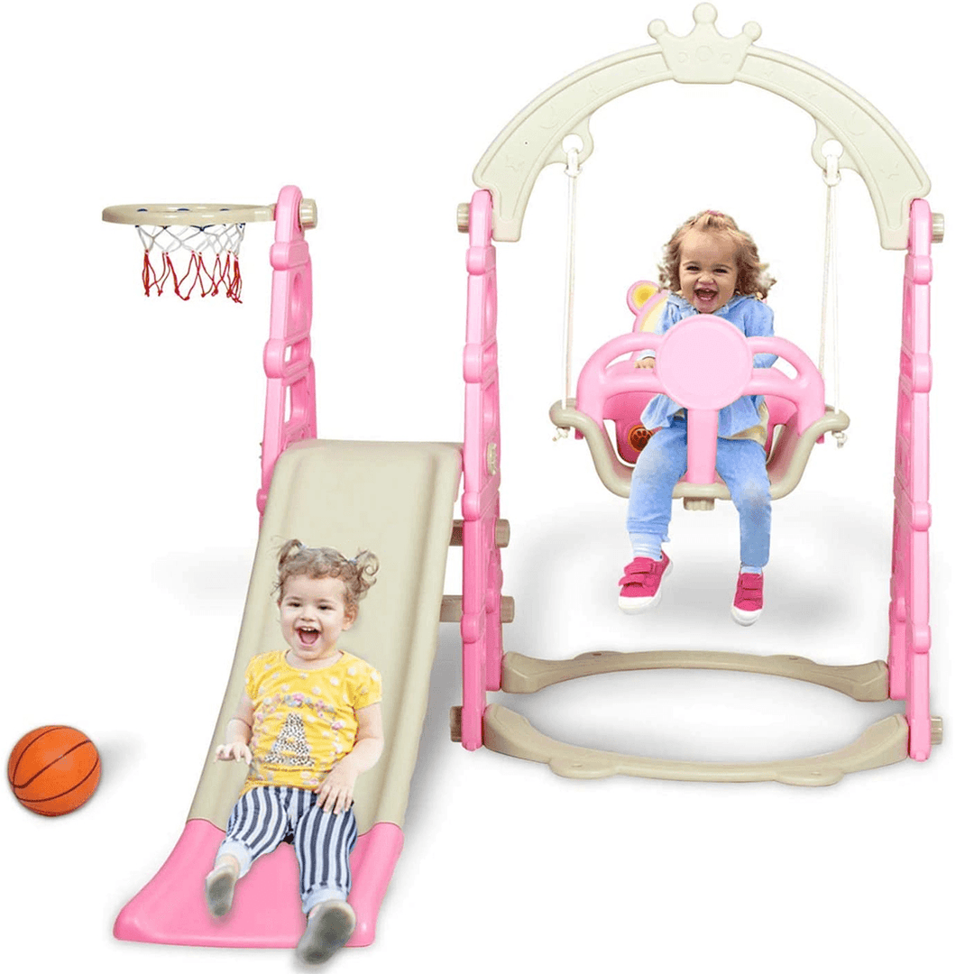 Kids Slide and Swing Children'S Indoor Playground Kindergarten Baby Outdoor Plastic Multifunctional Slide Swing Three-In-One - MRSLM