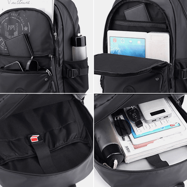 Men Large Capacity Casual Travel 18 Inch Multi-Carry Laptop Bag Backpack Shoulder Bag Handbag - MRSLM