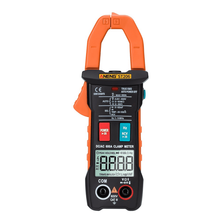 ANENG ST206 Digital Multimeter Clamp Meter 6000 Counts True RMS Amp DC/AC Current Clamp Tester Meters Voltmeter - MRSLM