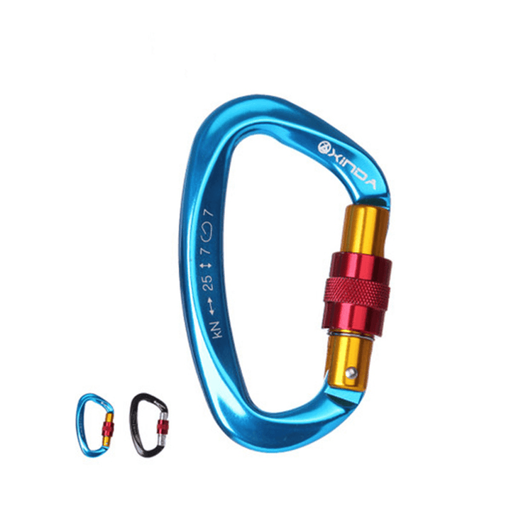 Xinda Camping Main Lock Carabiner Safety Buckle for Mountaineering Rock Climbing Alloy D-Shaped - MRSLM