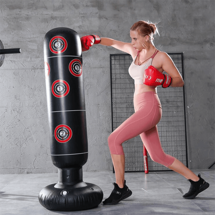 150/160CM PVC Inflatable Boxing Target Punching Bag Standing Gym Fitness Training Tool - MRSLM