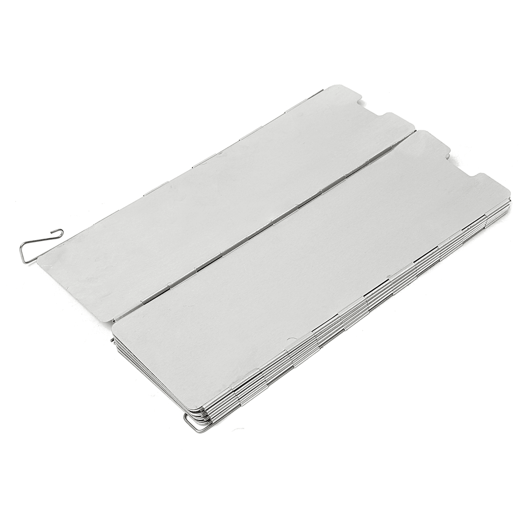 Camping 10 Plates Folding Wind Shield Picnic BBQ Cooking Gas Stove Aluminum Board Screen - MRSLM