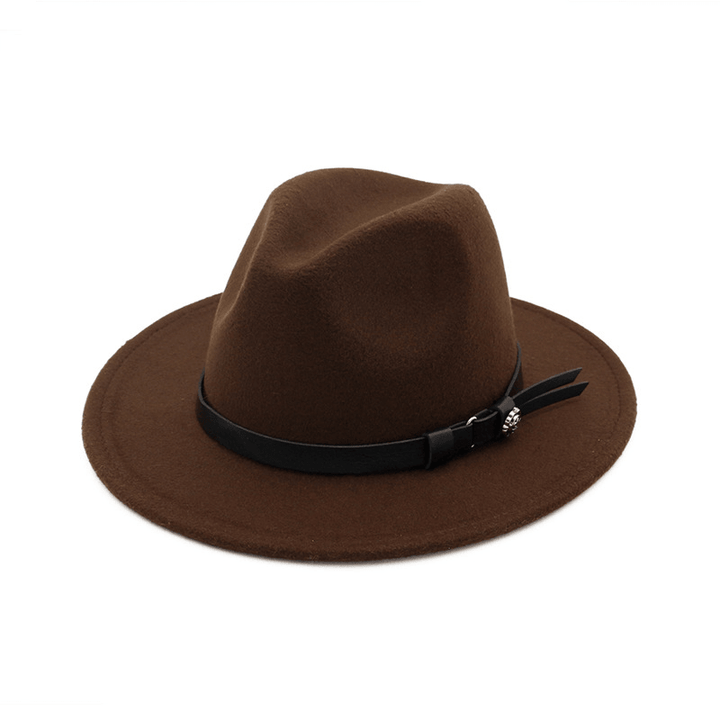 Jazz Flat Brim Felt Straight Brim Hat - MRSLM