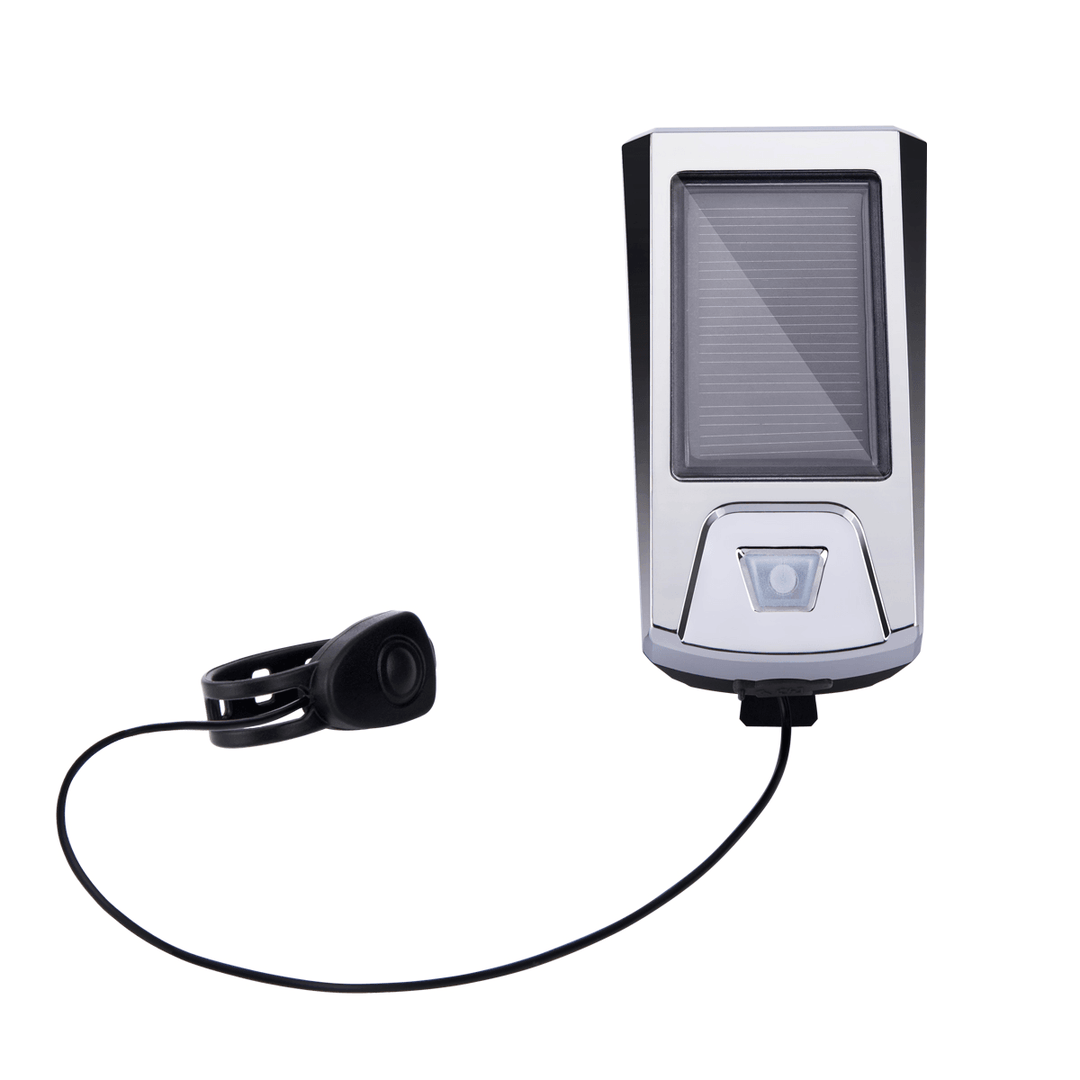 BIKIGHT 300LM 5W Solar Power Bike Light Waterproof USB Rechargeable 4 Modes Bicycle Headlight with Horn Cycling Fishing - MRSLM