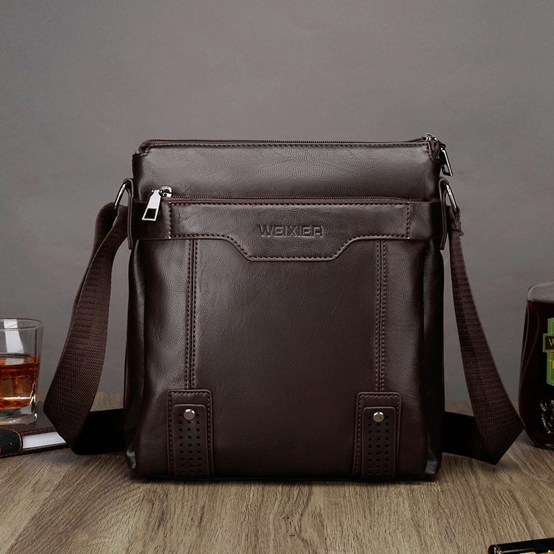 Men Large Capacity Multi-Pocket Crossbody Bags Casual Wear-Resistant 6.5 Inch Phone Bag Messenger Bag Shoulder Bag - MRSLM