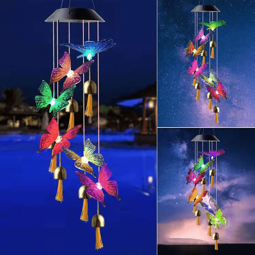 Colorful Solar Bell Wind Chime Light Automatic Waterproof Solar Powered Wind Chime Lamp - MRSLM