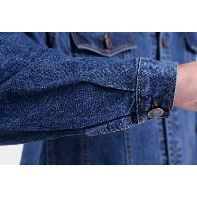 Mens Cotton Welder Anti-Static Tooling Overalls Turn down Collar Denim Coats - MRSLM