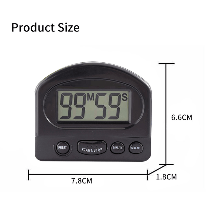 Electric Kitchen Timer LCD Large Display Digital Timer Square Cooking Count up Countdown Alarm Clock - MRSLM