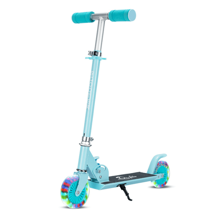 Kids Scooter LED Flashing Wheel Adjustable Height Kick Scooter Children Toddlers for 3-6 Years Old - MRSLM