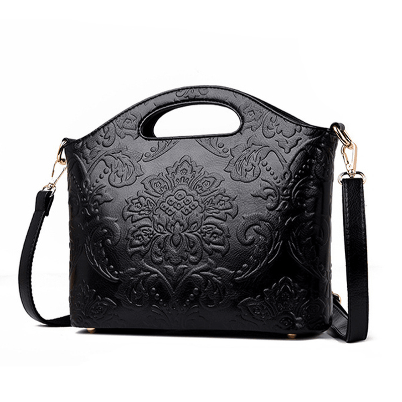 Women Vintage Embossed Ethnic Style Handbag - MRSLM