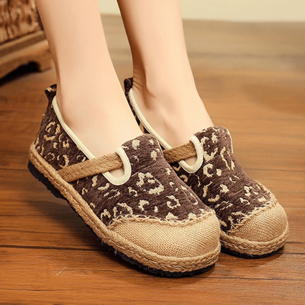 Women Linen Handmade Espadrille Comfy Wearable Casual Loafers - MRSLM