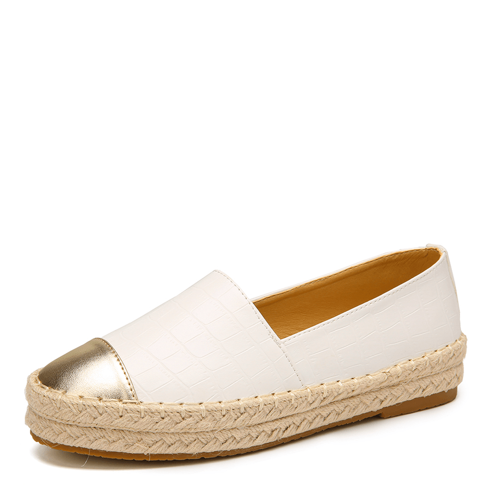 Women Casual Splicing Slip on Espadrille Loafers Flats Fisherman'S Shoes - MRSLM