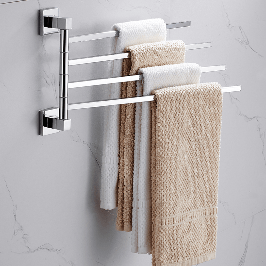 2/3/4 Poles Stainless Stainless Steel Rotating Towel Rack Bath Rail Hanger Towel Holder - MRSLM