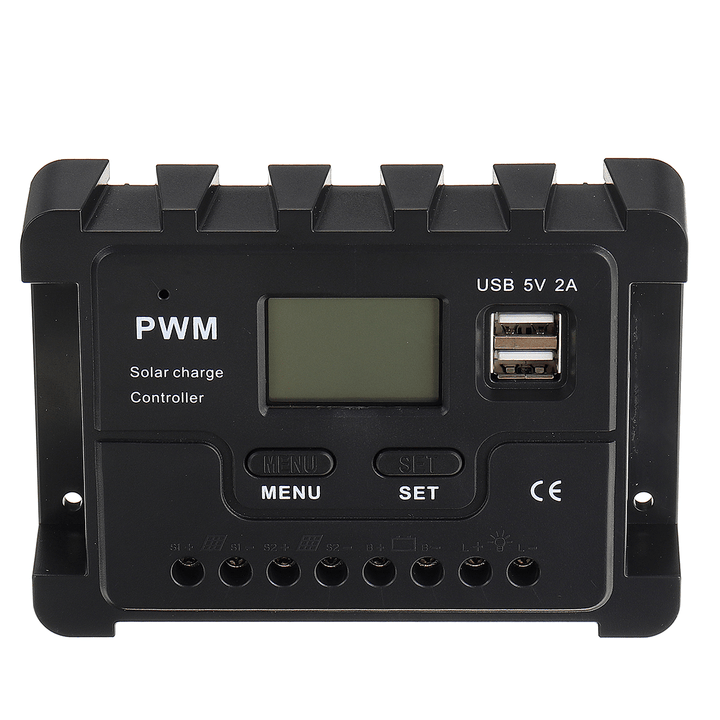 12V/24V Display PWM Solar Controller 10-30A Solar Charge Controller Dual USB IP30 Waterproof - MRSLM