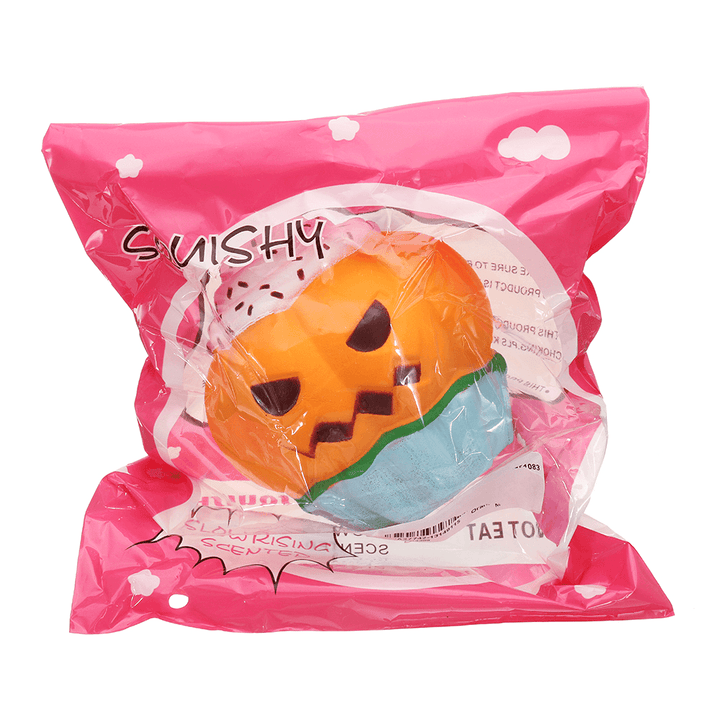 3PCS Halloween Pumpkin Ice Cream Squishy 13*10CM Slow Rising Soft Toy with Packaging - MRSLM