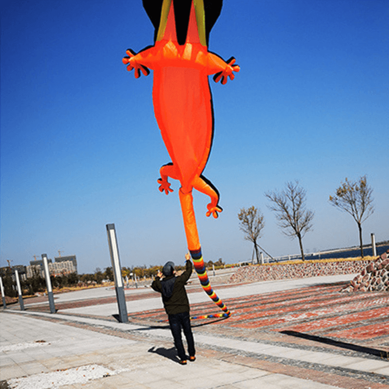 12M Lizard Gecko Kite Soft Inflatable Kite Outdoor Sports Flying Toy Adult Single Line Kite Children Toy Gift - MRSLM