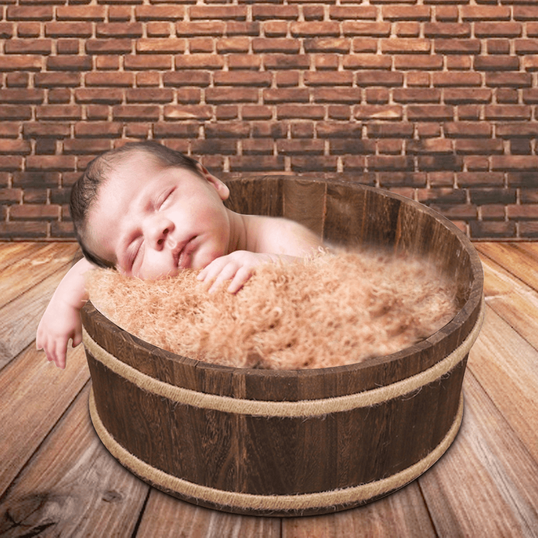 Newborn Wooden Photography Props round Basket Posing Studio Baby Photography Prop Posting Accesoriess - MRSLM