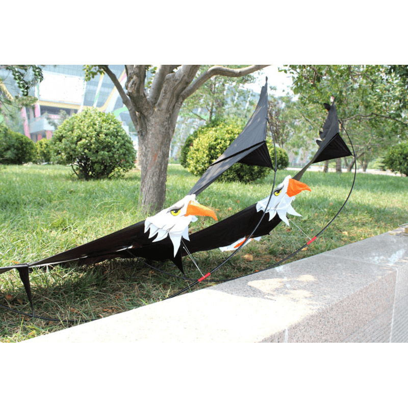 200Cm 3D Eagle Kite Front Strut Flyer Kite Kids Children Adult Easy to Fly Beach Trip Park Family Outdoor Games Activities - MRSLM