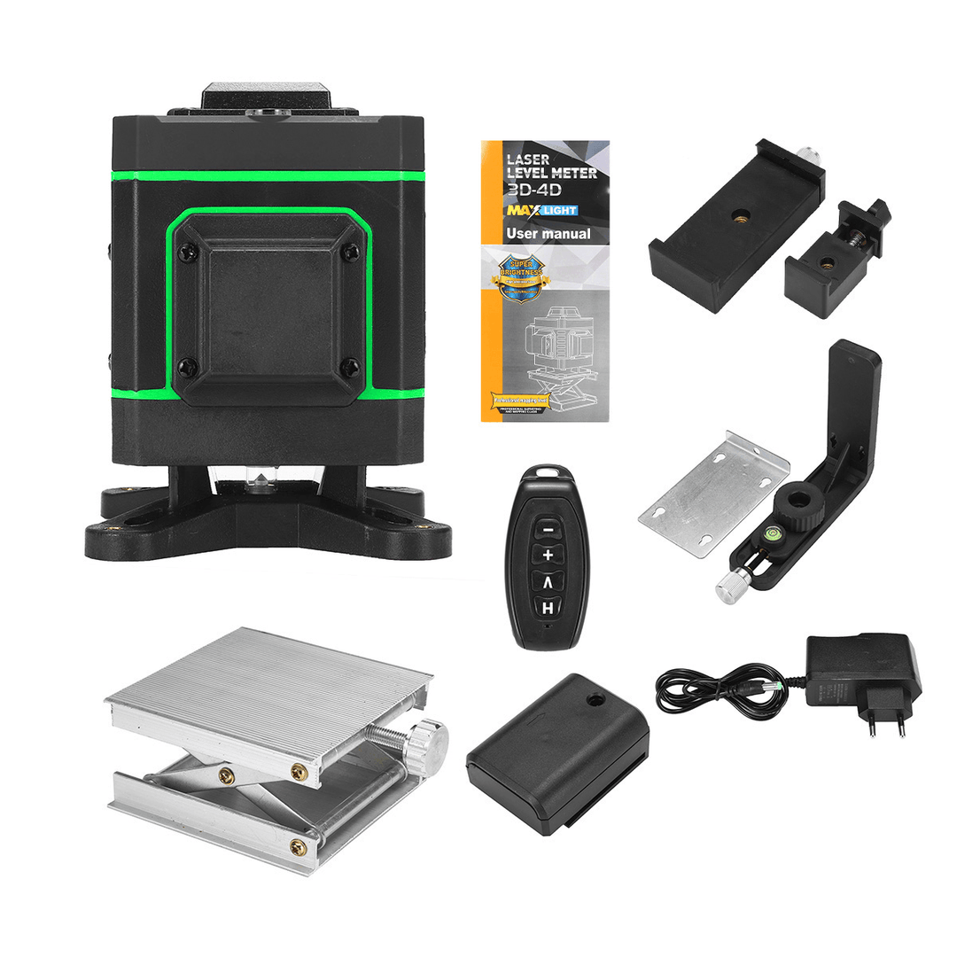 16/12/8 Lines 360° 3D Laser Level Self Leveling Horizontal Vertical Cross Green - MRSLM