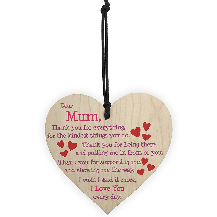 Wooden Heart Plaque Funny Rude Mothers Day Heart Gifts Novelty Daughter Son Decorations - MRSLM