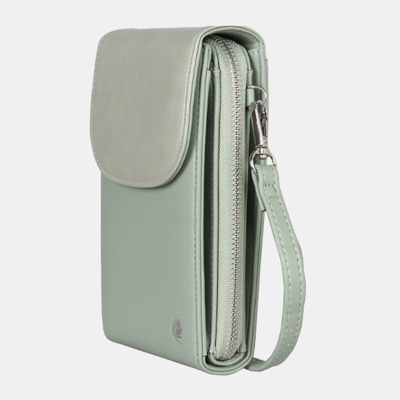 Women 8 Card Slots Phone Bag Solid Crossbody Bag Shoulder Bag - MRSLM