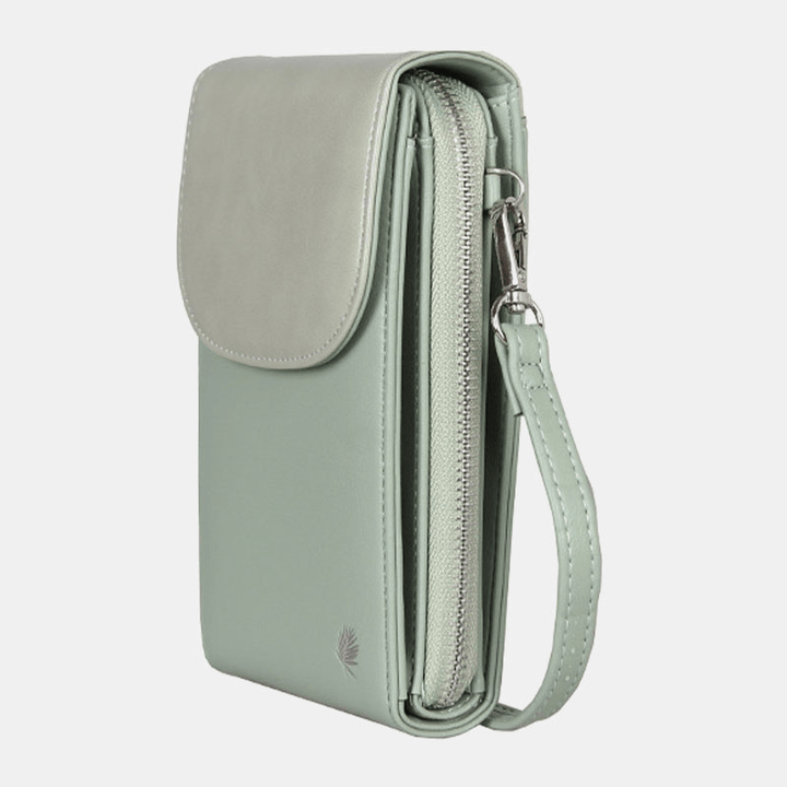 Women 8 Card Slots Phone Bag Solid Crossbody Bag Shoulder Bag - MRSLM