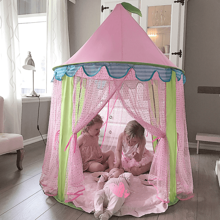 Children Kids Teepee Play Tent Princess Castle Girls Playhouse Indoor - MRSLM