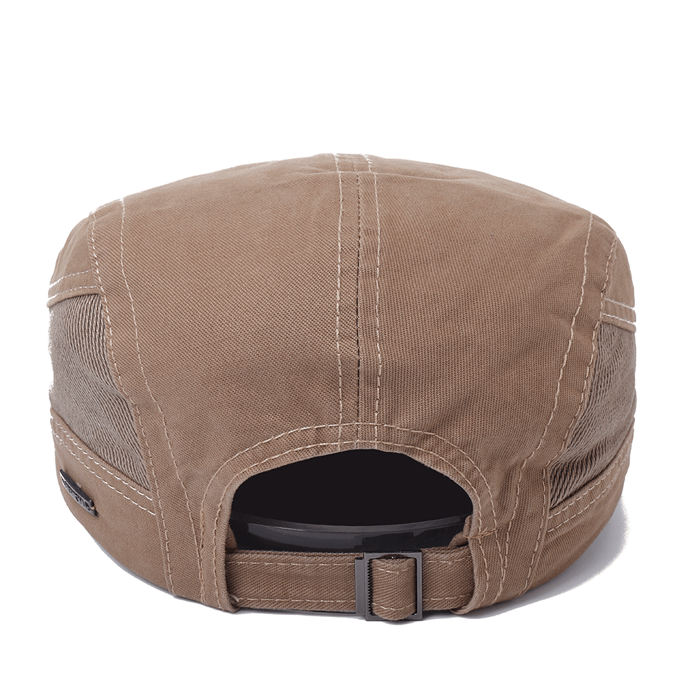 Collrown Mens Outdoor Summer Patchwork Breathable Beret Caps Solid Newsboy Cabbie Flat Caps Visor - MRSLM