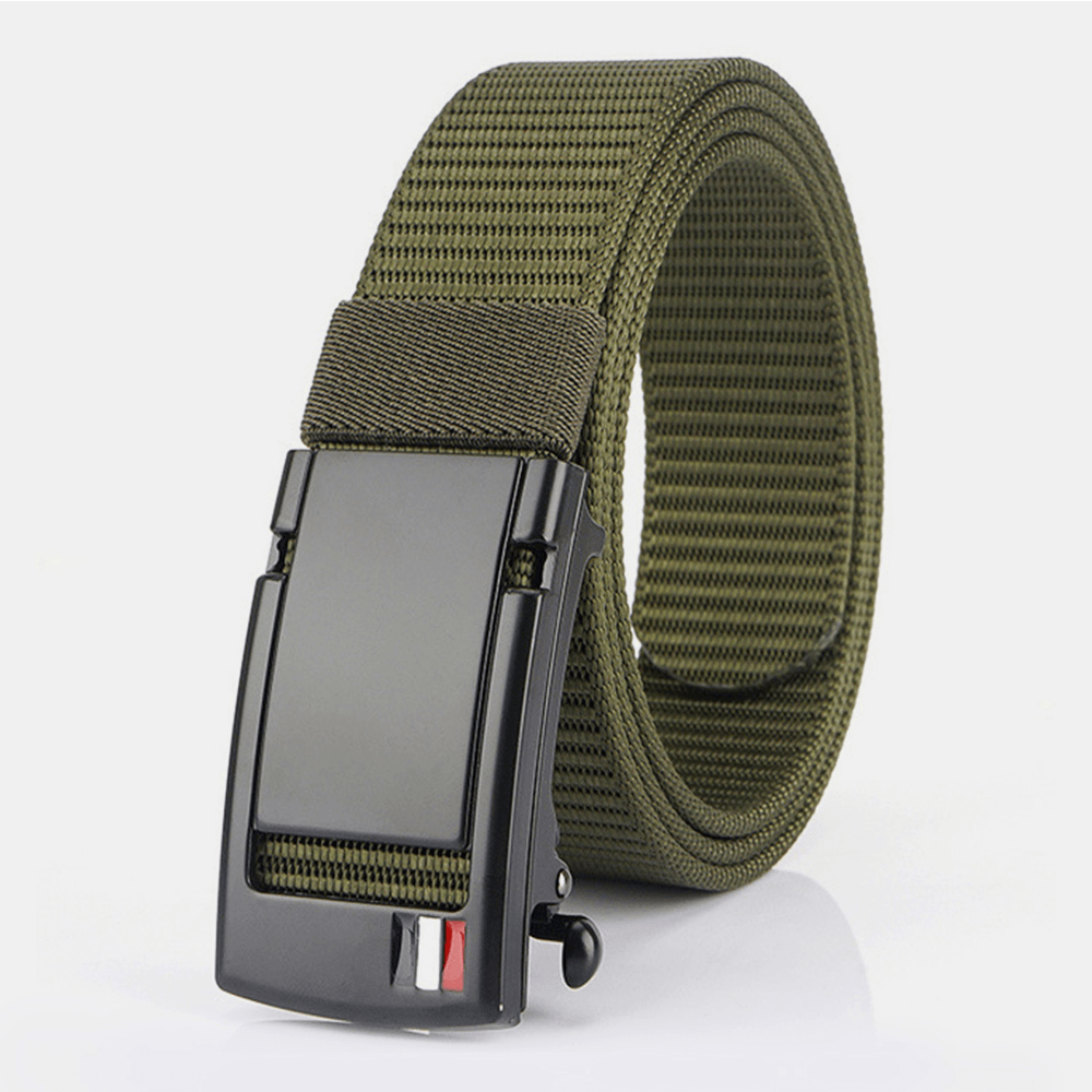 Men Nylon 120CM Holeless Automatic Buckle Alloy Universal Outdoor Casual Belt - MRSLM